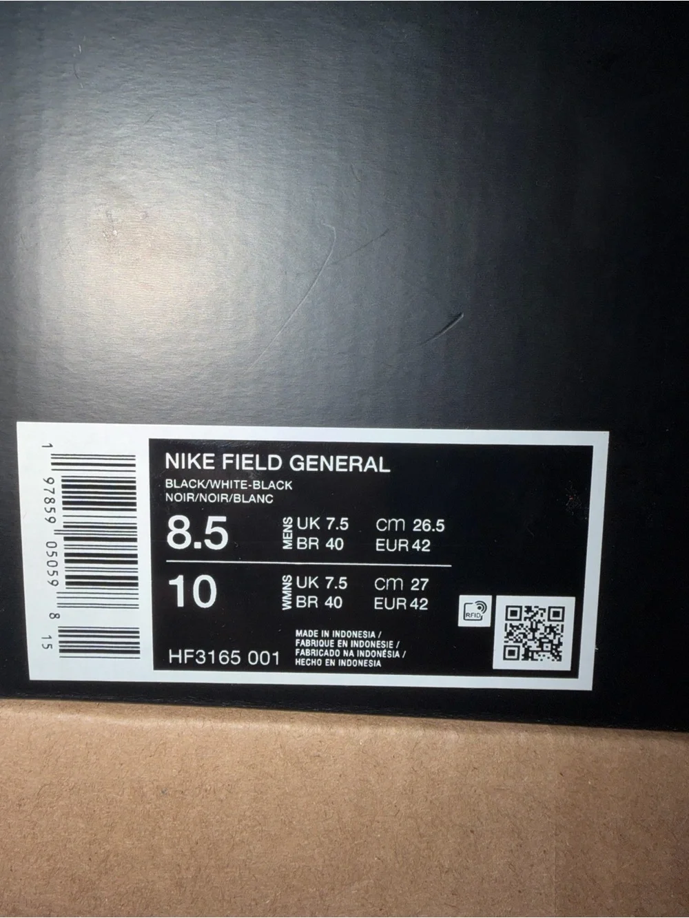Nike Field General Black White HF3165-001 Men’s Size 8.5
